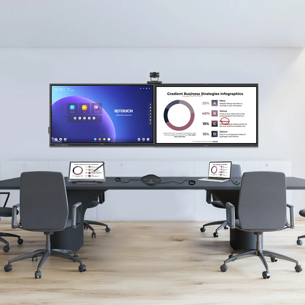 a standard conference room setting with powerful and userfriendly audiovisual devices