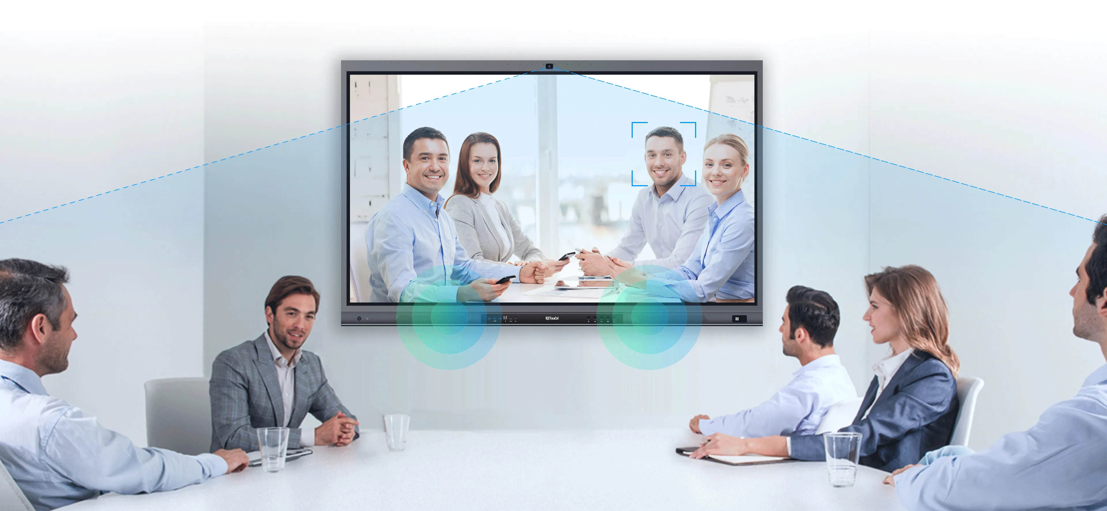 IQTouch QA1300 Pro is suitable for video conferencing - people are holding a meeting with IQTouch QA1300 Pro