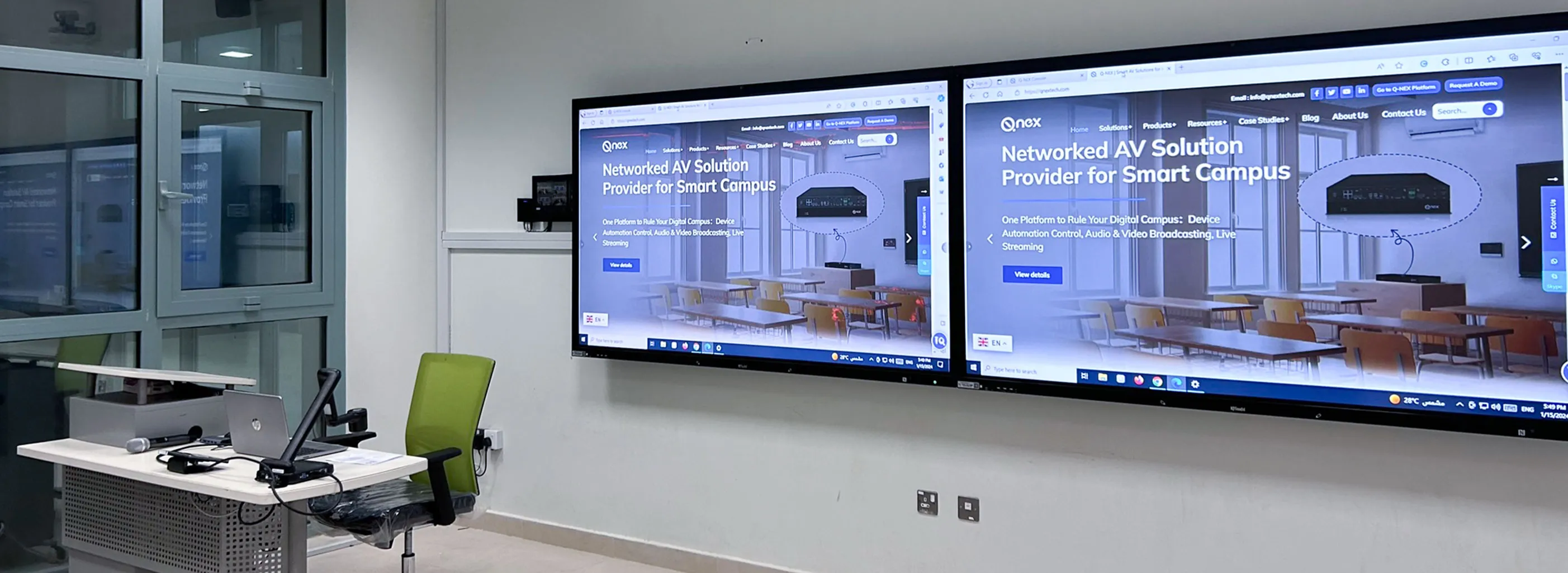 exibição da sala de aula mostra o software IQClassone